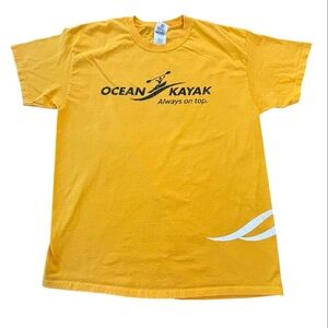 Ocean Kayak Always on Top Short Sleeve Tee T Shirt Size Large L Yellow Gildan